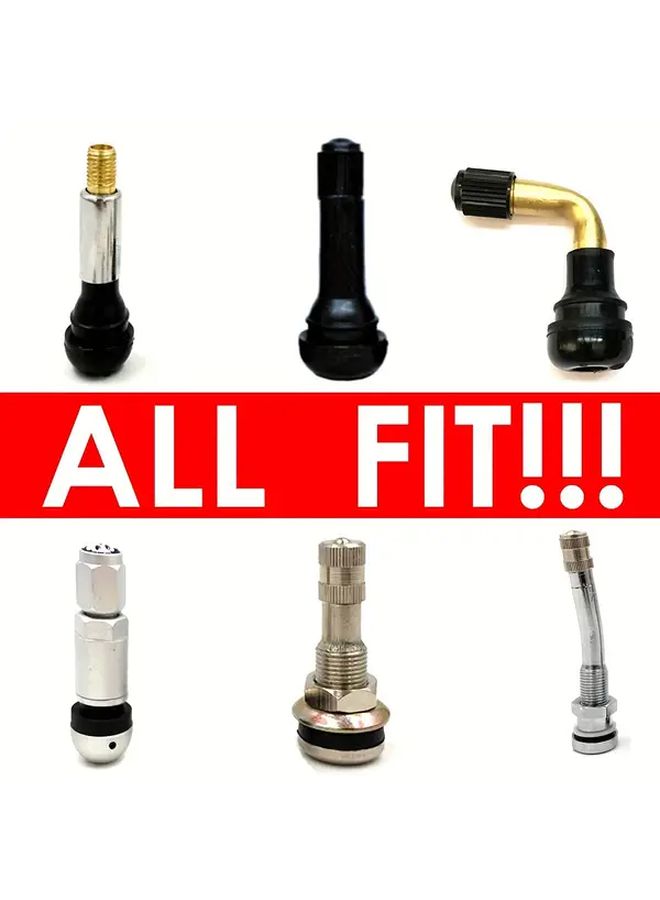 4Pcs Silvery Metal Tire Valve Caps With Rubber Seal Universal Fit For Cars SUVs Bikes - Image 4
