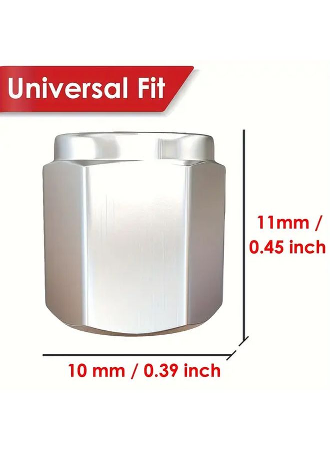 4Pcs Silvery Metal Tire Valve Caps With Rubber Seal Universal Fit For Cars SUVs Bikes - Image 2