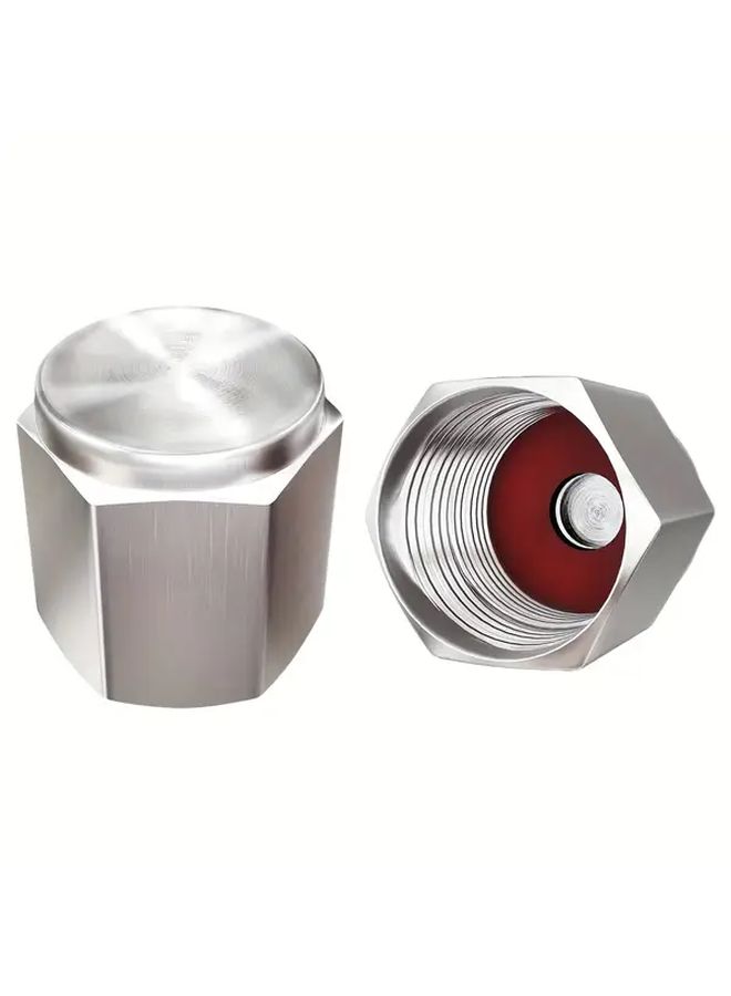 4Pcs Silvery Metal Tire Valve Caps With Rubber Seal Universal Fit For Cars SUVs Bikes - Image 3