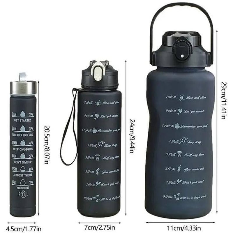 ALKAYAN Sports Water Bottle Set with 3 Pieces Different Sizes, 3 Pack (2L + 900ml + 3... - Image 4