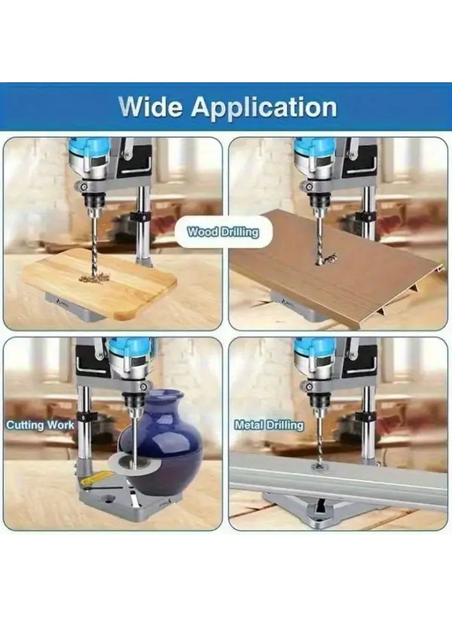 1. مجموعة أدوات منزلية مريحة: مثقاب طاولة، كماشة مسطحة، مطحنة يدوية متعددة، مطحنة زوايا، حامل مثقاب كهربائي، طاولة عمل معدنية مناسبة للأعمال الخشبية. - Image 4
