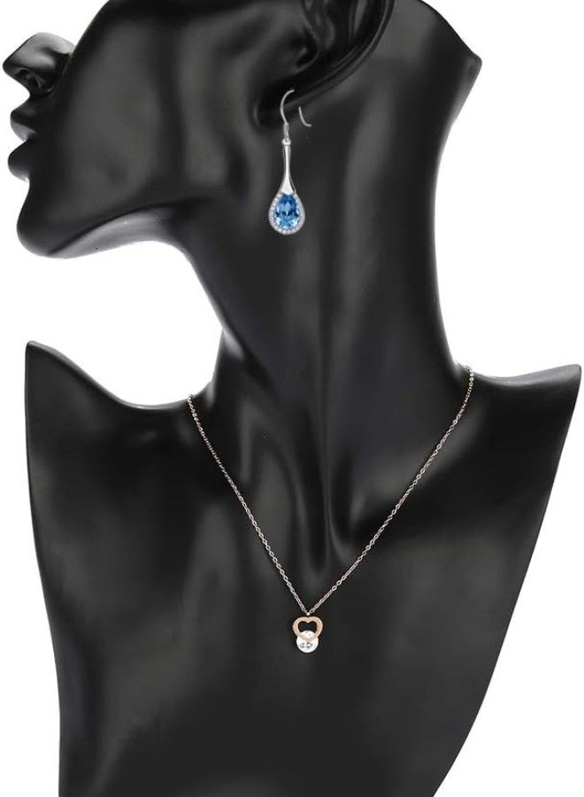 klarako Mannequin - Mannequin Jewelry Display, Display Holder Pendant Necklace Earring Jewelry Display Rack (Black), Necklace Holder for Studs  - Image 3