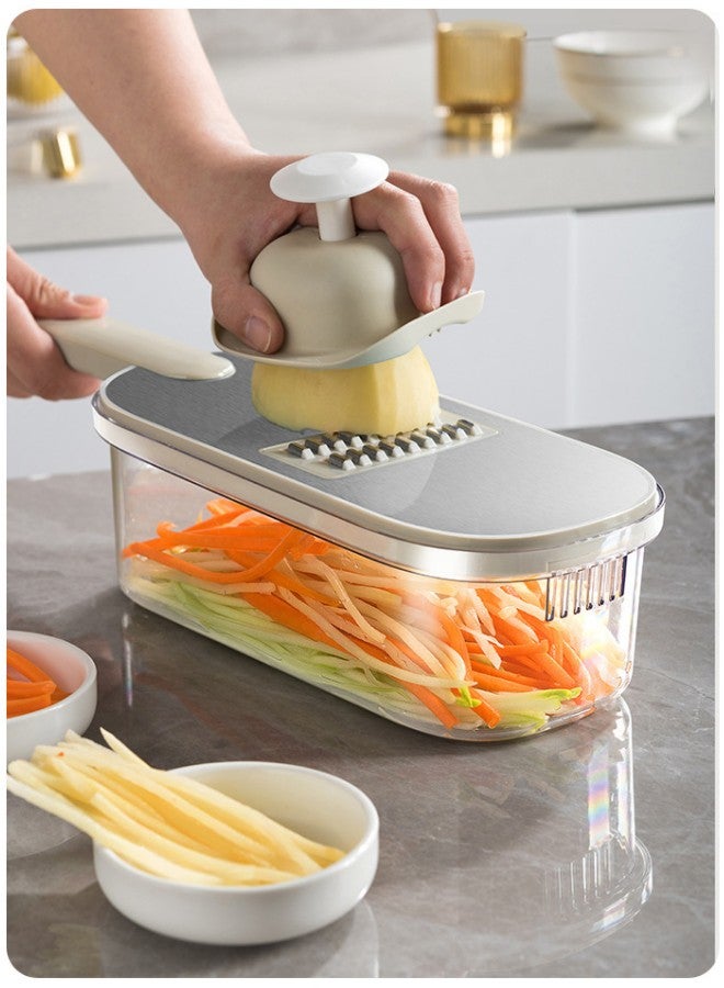 Vegetable Chopper, Pro Onion Chopper,Multifunctional Food Chopper, Kitchen Vegetable Slicer Dicer Cutter,Veggie Chopper With 6 Blades,Carrot and Garlic Chopper With Container,Food Container,Hand Guard