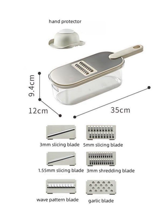 Vegetable Chopper, Pro Onion Chopper,Multifunctional Food Chopper, Kitchen Vegetable Slicer Dicer Cutter,Veggie Chopper With 6 Blades,Carrot and Garlic Chopper With Container,Food Container,Hand Guard