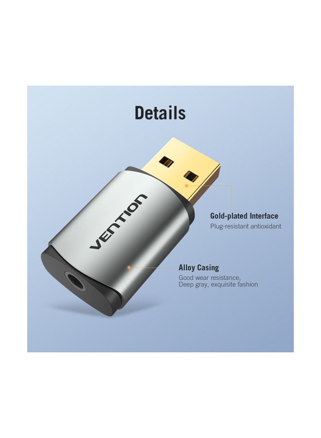 بطاقة صوت USB خارجية رمادي - Image 3