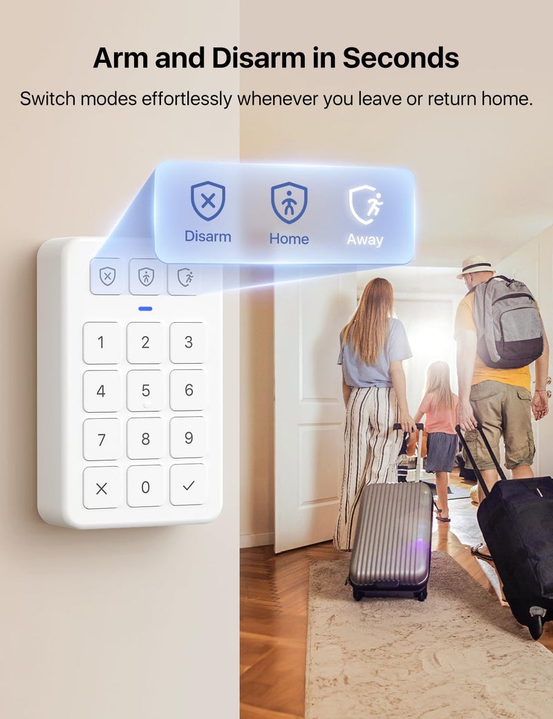 X-Sense نظام أمان المنزل الذكي X-Sense، نظام أمان لاسلكي مجموعة 5 قطع، يدعم تنبيهات تطبيق الهاتف المحمول، متوافق مع أليكسا، يتضمن 1 محطة قاعدة، 2 مستشعر باب، 1 مستشعر حركة، 1 لوحة مفاتيح، AS05 - Image 5