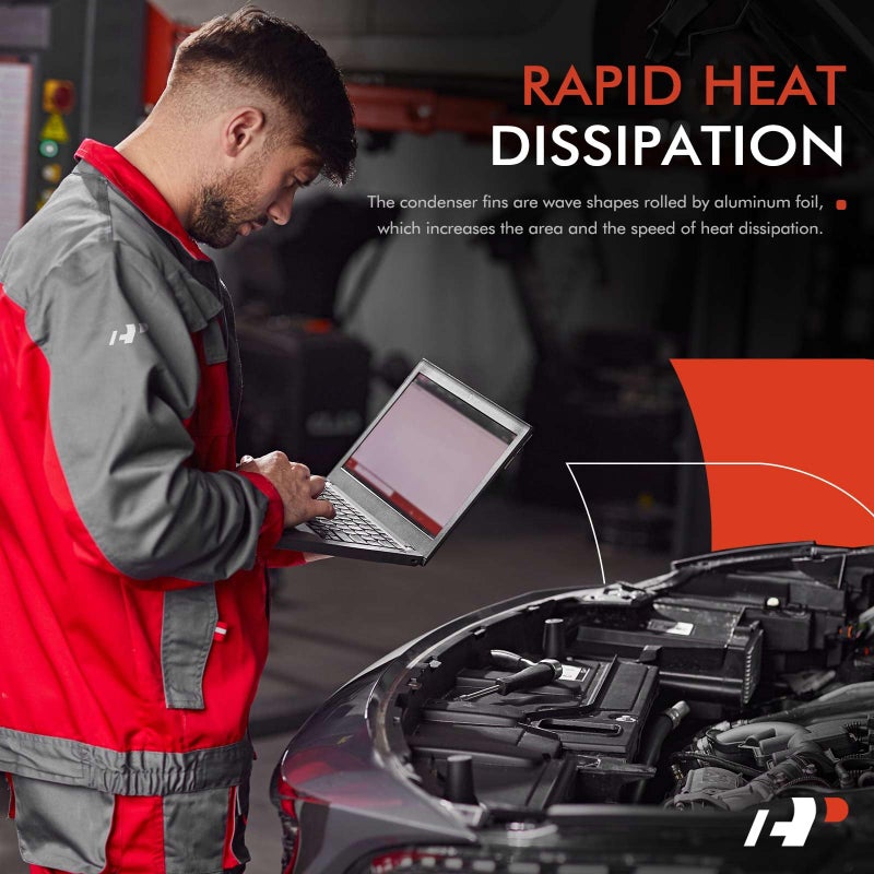 A-Premium Air Conditioning A/C Condenser Compatible with Chrysler 200 2011-2014, Sebring 2007-2010 & Dodge Avenger 2008-2014, Caliber 2007-2009 & Jeep Compass 2007-2010, Patriot 2007-2009 - Image 4