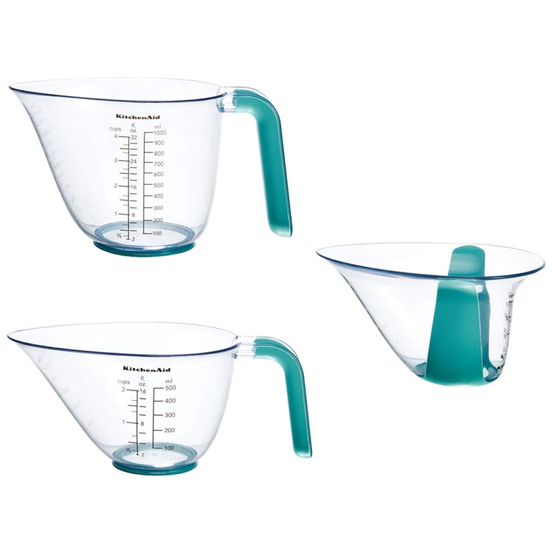 KitchenAid KO298OSAQA Gourmet Measuring Jugs Set of 3 Aqua Sky