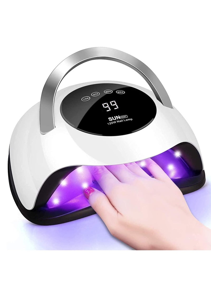 Sun UV LED Nail Lamp, Professional Gel Nail Polish Lamp, Faster Nail Dryer with Touch Screen Portable Handle and Automatic Sensor, Nail Art light Tools for Fingernail&Toenail - Image 1