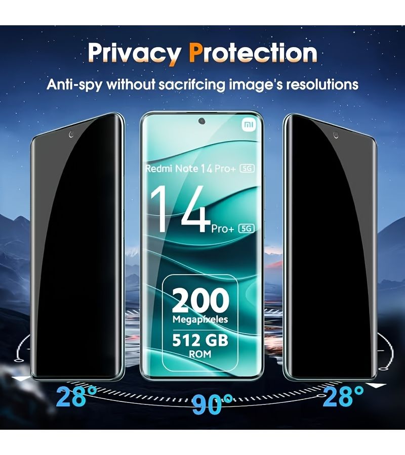 Privacy Ceramic Film For Redmi Note 14 Pro 5G 2 Pack Anti Scratch Matte - Image 2