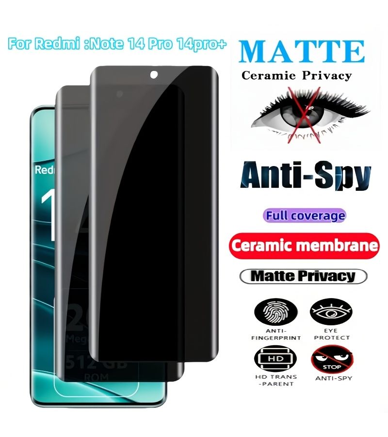 Privacy Ceramic Film For Redmi Note 14 Pro 5G 2 Pack Anti Scratch Matte - Image 1