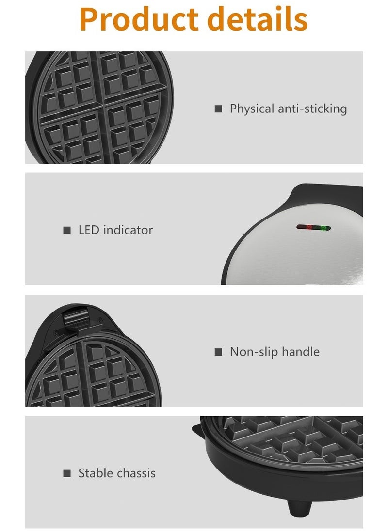 sokany - Electric Waffle Maker, Non-stick and Removable plates, 1000W, Silver - Image 1