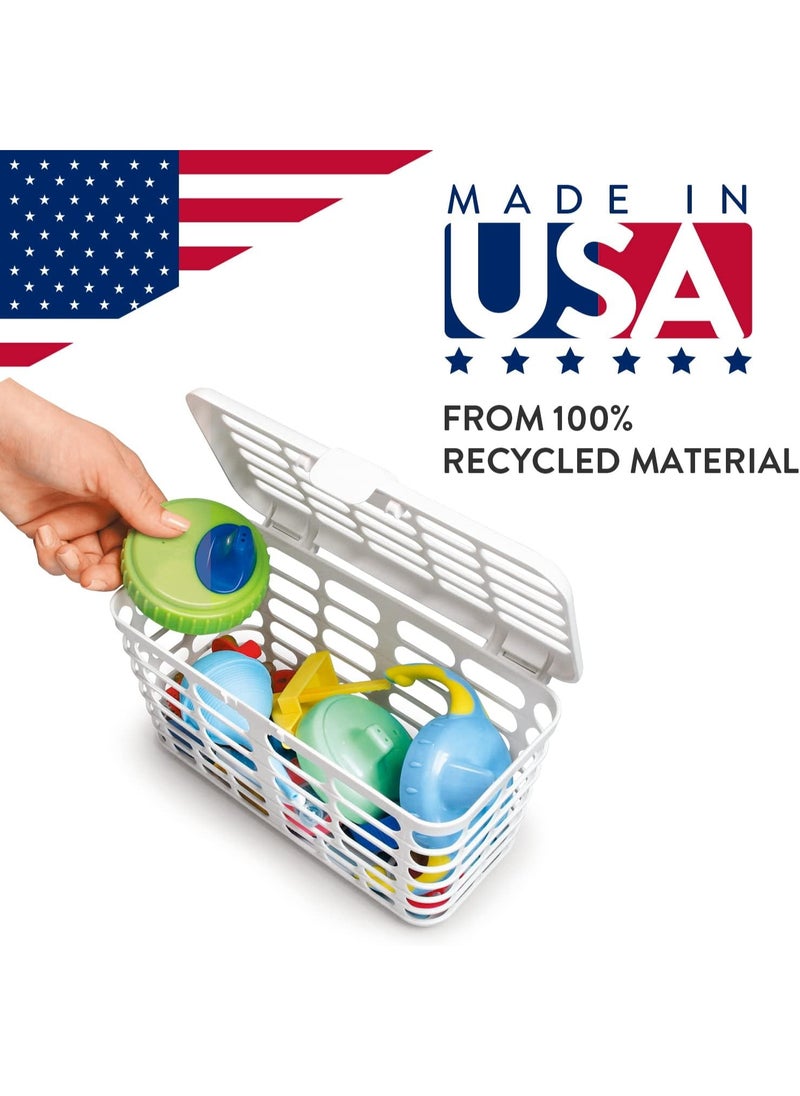 Prince Lionheart Prince Lionheart Made in USA High Capacity Dishwasher Basket for Toddler Items - Storage Basket For Toddler Bottle Parts and Accessories, 100% Recycled BPA Free Plastic Dishwasher Basket  - Image 2