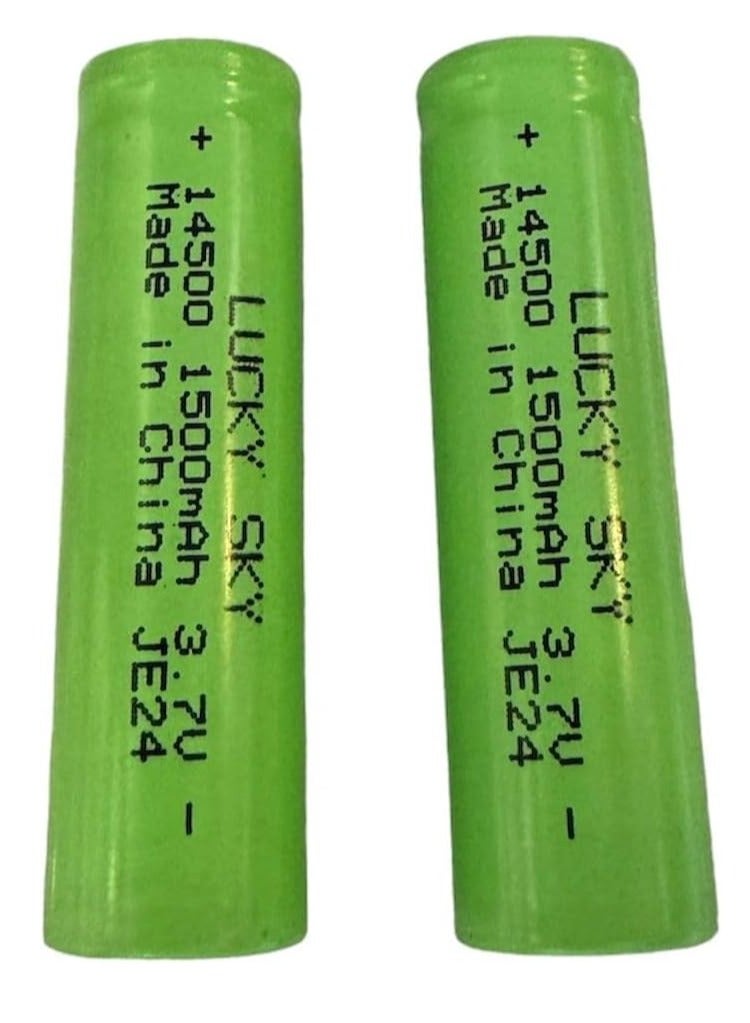 Lucky Sky بطارية ليثيوم أيون قابلة لإعادة الشحن 2 قطعة AA 3.7 فولت 14500 1500 مللي أمبير ل flashlight torch، الأدوات الكهربائية، التحكم عن بعد، الطاقة المحمولة، المروحة الصغيرة، الراديو، الألعاب. - Image 1
