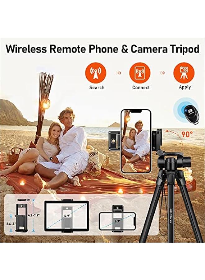 Arabest Tablet and Phone Camera Tripod Stand: Travel-Friendly Tripod for iPad, iPhone, DSLR, Projector. Includes Remote, Bag, 2-in-1 Mount.  - Image 2
