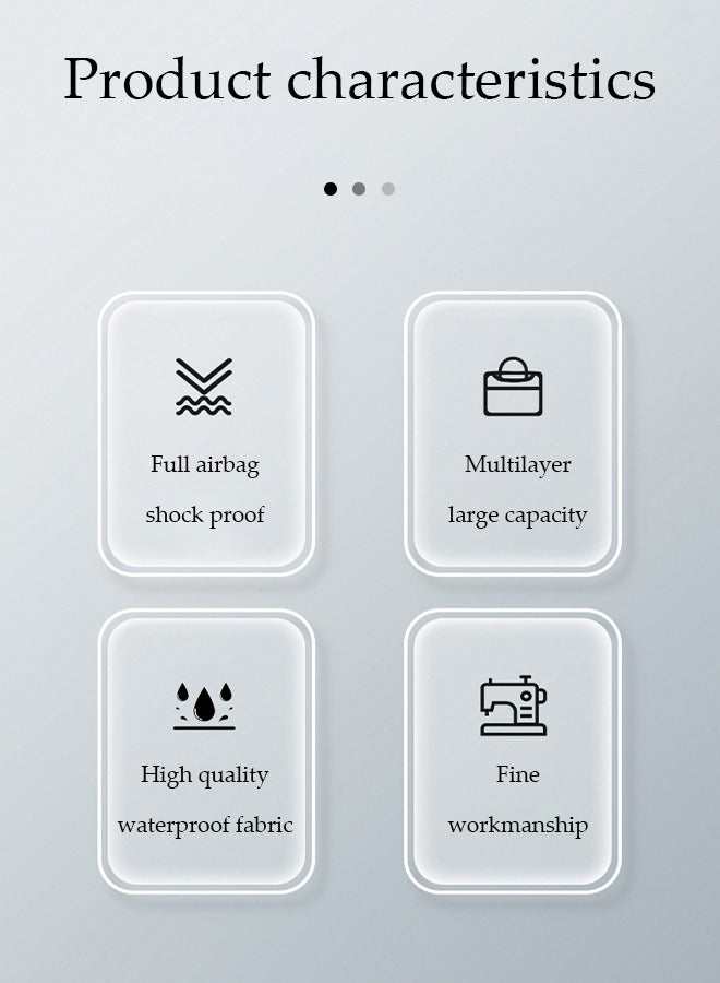 DUNISO Laptop bag, thickened velvet inner protective shoulder bag, Oxford cloth waterproof, can be hung on one shoulder, with handle, scratch resistant, wear resistant and shockproof, suitable for 15.6 inch laptops, gray - Image 3