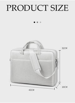 DUNISO Laptop bag, thickened velvet inner protective shoulder bag, Oxford cloth waterproof, can be hung on one shoulder, with handle, scratch resistant, wear resistant and shockproof, suitable for 15.6 inch laptops, gray  - Image 4