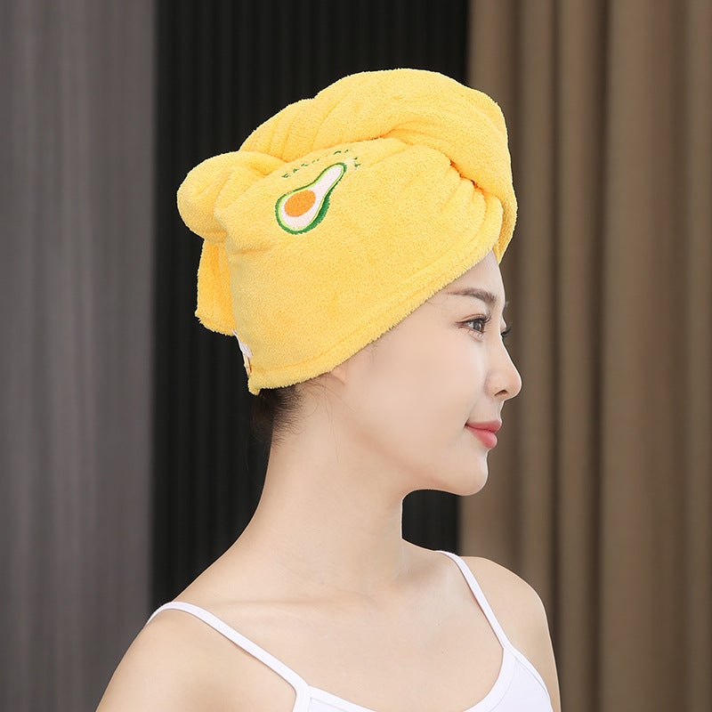Generic Super Absorbent Hair Drying Towel Cap Yellow 