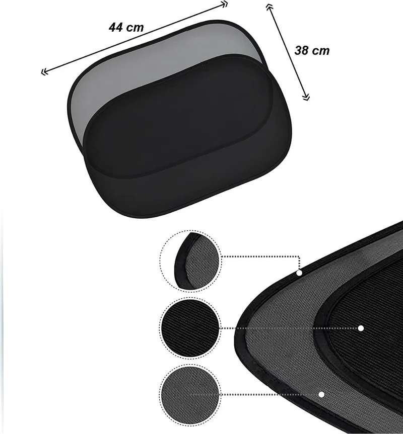 سوجيكس Windshield Thick Sunshade with Balloons 130 x 60 cm 2 Pieces Rear Side Window Sunshade with Suction Cup Auto Curtain Set Vehicle Curtain