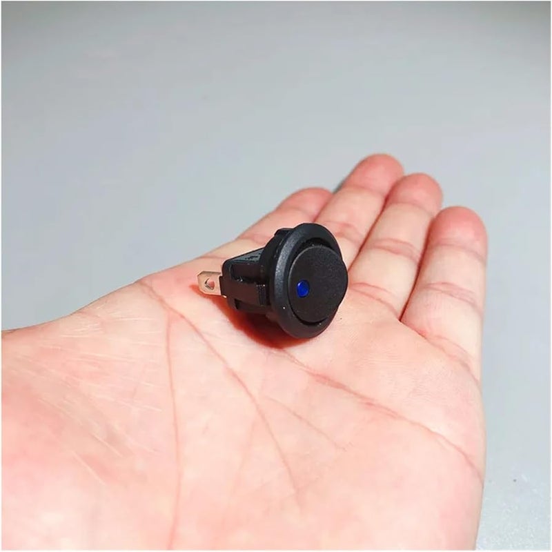 مفتاح تبديل صخري أزرق 220 فولت 12 فولت 220 فولت 3 دبابيس ضوء LED دائري تبديل SPST تشغيل إيقاف للسيارة القارب - Image 2