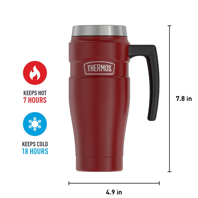 THERMOS Stainless King Vacuum-Insulated Travel Mug, 16 Ounce, Rustic Red - Image 3