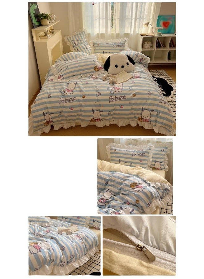 مجموعة ملاءات سرير مريحة من قطن بوشاكو من 4 قطع، هدية ليوم الطفل، هدية عيد ميلاد، قياس 200X230 سم - Image 3