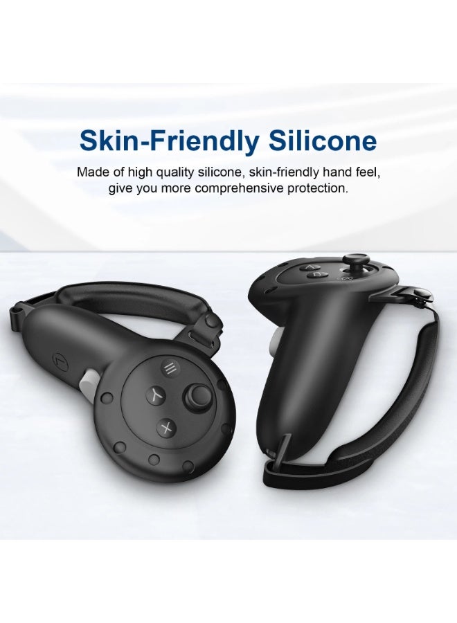 Black Silicone Protective Grip Cover for Meta Quest 3S Controllers | Anti-Slip with Adjustable Velcro Strap - Image 3