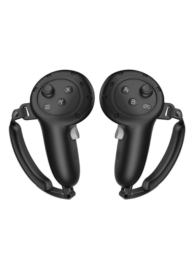 Black Silicone Protective Grip Cover for Meta Quest 3S Controllers | Anti-Slip with Adjustable Velcro Strap - Image 1