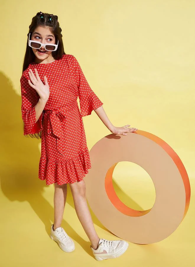 ستايلو بج Ditsy Print Bell Sleeve Dress by Styli