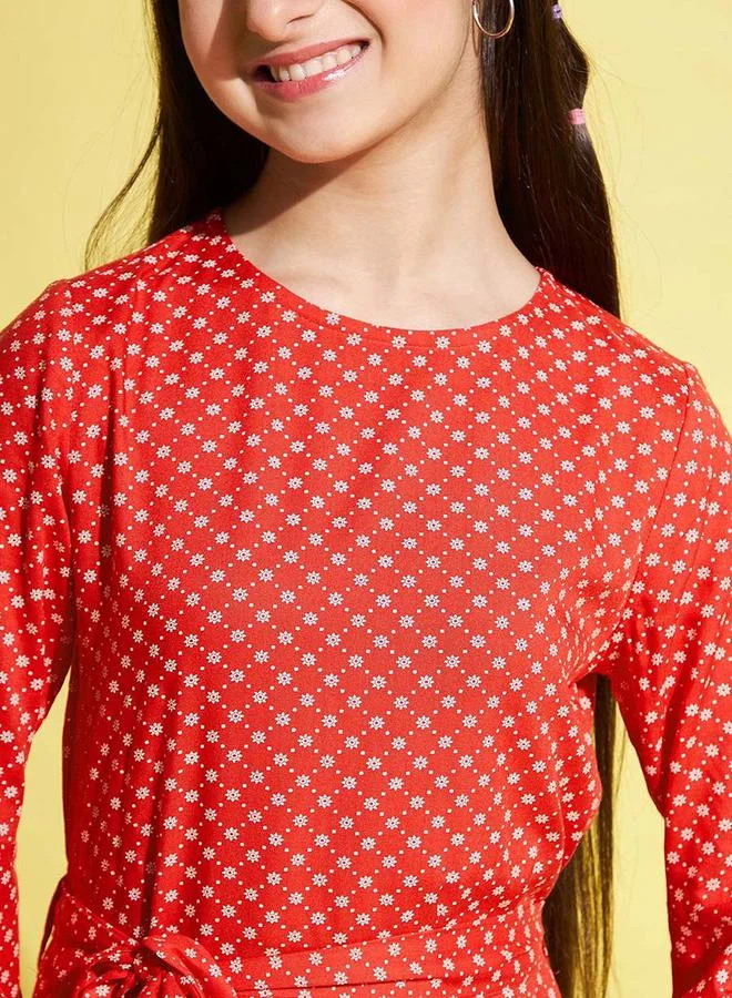 ستايلو بج Ditsy Print Bell Sleeve Dress by Styli