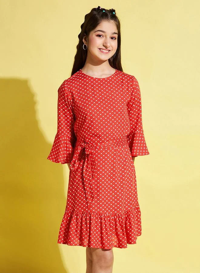 ستايلو بج Ditsy Print Bell Sleeve Dress by Styli