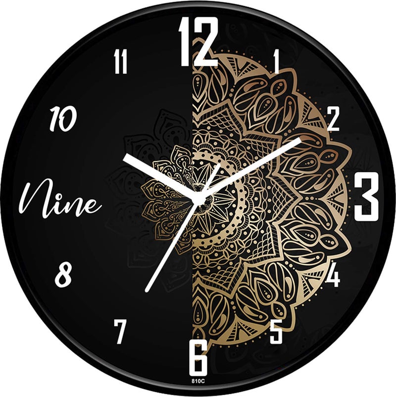 IIK COLLECTION 12-inch Designer Plastic Analogue Round WallClock for Home, Kitchen, Living Room, Bedroom, Office (30 cm x 30 cm x 6 cm) - Image 1