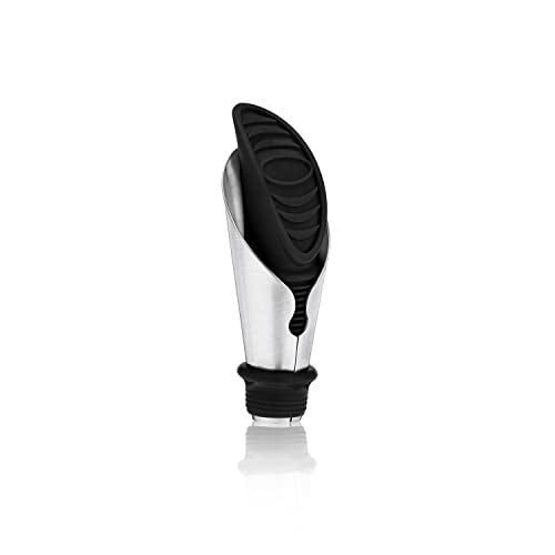 True TRUE Duo Wine Pourer and Stopper Bottle Sealer Drip Free Pourer Wine Cork Spout 2Piece Design Silicone and Stainless Steel 
