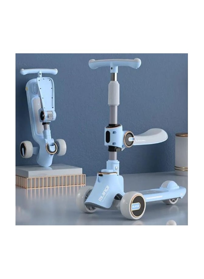 Nano Classic - 5in1 Scooter for Kids - Wheel LED Lights, Adjustable Lean-to-Steer Handlebar, and Foldable Seat - Sit or Stand Ride with Brake Ages 1-12 Years Old - Image 1