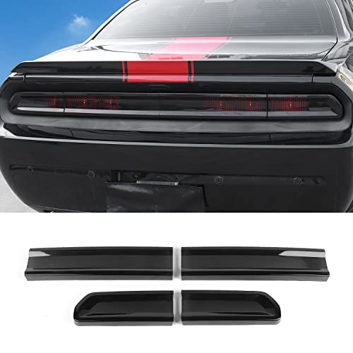 CheroCar TailLight Cover Tail Lamp Cover Guard Trim Bezel Frame Decor Exterior Accessories for 2009-2014 Dodge Challenger, Smoked Black - Image 1