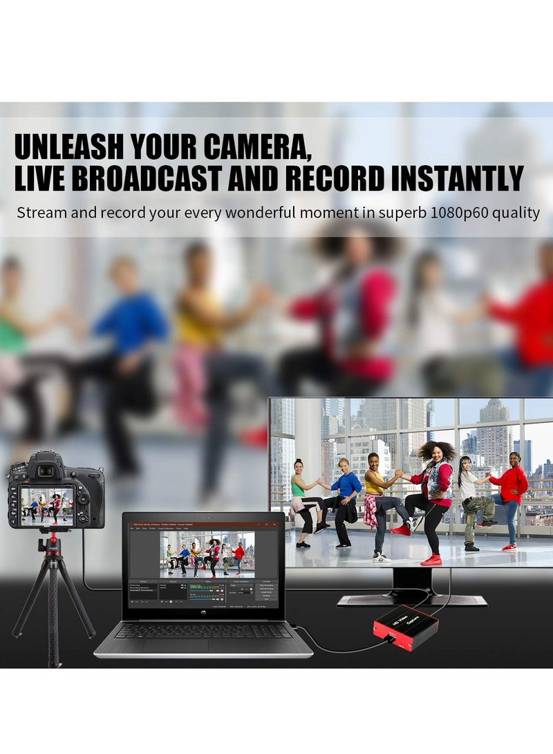 Y&D Capture Card for streaming Recording, USB3.0 HDMI Game Video Card, 4 K Pass-through, PS5/PS4/Camera/DSLR/Xbox, Support Windows Mac, Superior Low Latency - Image 4