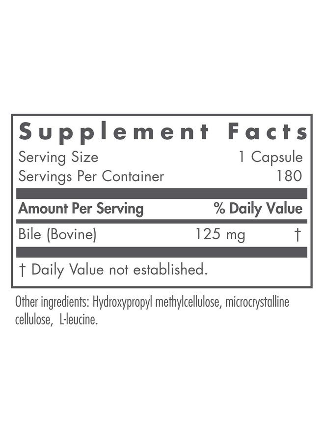 Nutricology صفراء الثور 125 ملغ دعم هضم الدهون والكبد والتمثيل الغذائي والجهاز الهضمي 180 كبسولة نباتية - Image 3