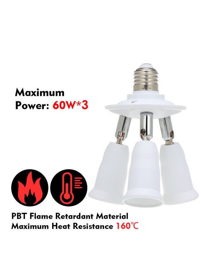 NIBEMINENT 3 In 1 Light Socket Splitter White  - Image 3
