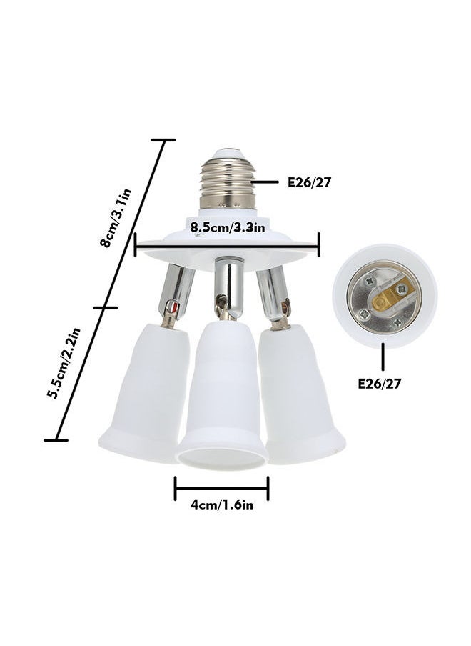 NIBEMINENT 3 In 1 Light Socket Splitter White  - Image 4