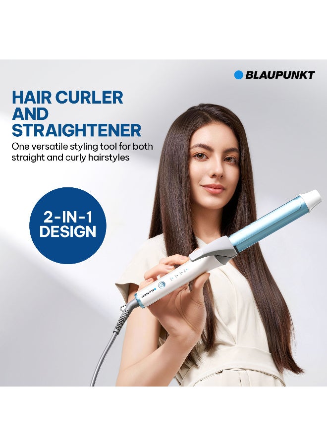 Blaupunkt 2-in-1 Hair Curler and Straightener, 28mm Barrel | 95W, 3 Heat Settings 165–210°C | Ionic Function, Swivel Cord with Hanging Loop | Smooth, Frizz-Free Styling - Image 4