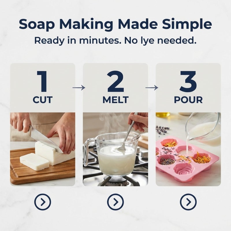 ZenseMe 10 LBS Goats Milk Soap Base | Melt and Pour Supplies Kit for Soap Making - SLS/SLES & PEG free | Gentle & Foamy Ingredients | Make Your Own Bulk For Adult Soapmaker - Easy to Cut - Image 5