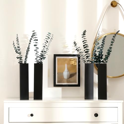 Rmeosye Wood Wall Planter 4 Pack Wall Decor for Artificial Flower Plants Wooden Plants Holders Wall Plant Pocket Vase Hanging for Living Room Bedroom Dining Room Bathroom Indoor Decroation Black - Image 3