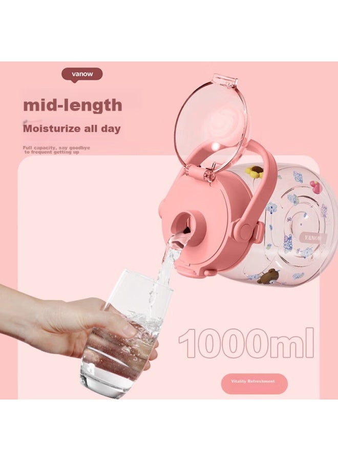 Vanow Large Capacity Water Bottle For Women, Stylish Straw Cup, Portable Sports Water Bottle For Children And Students, Plastic Cup - Image 5