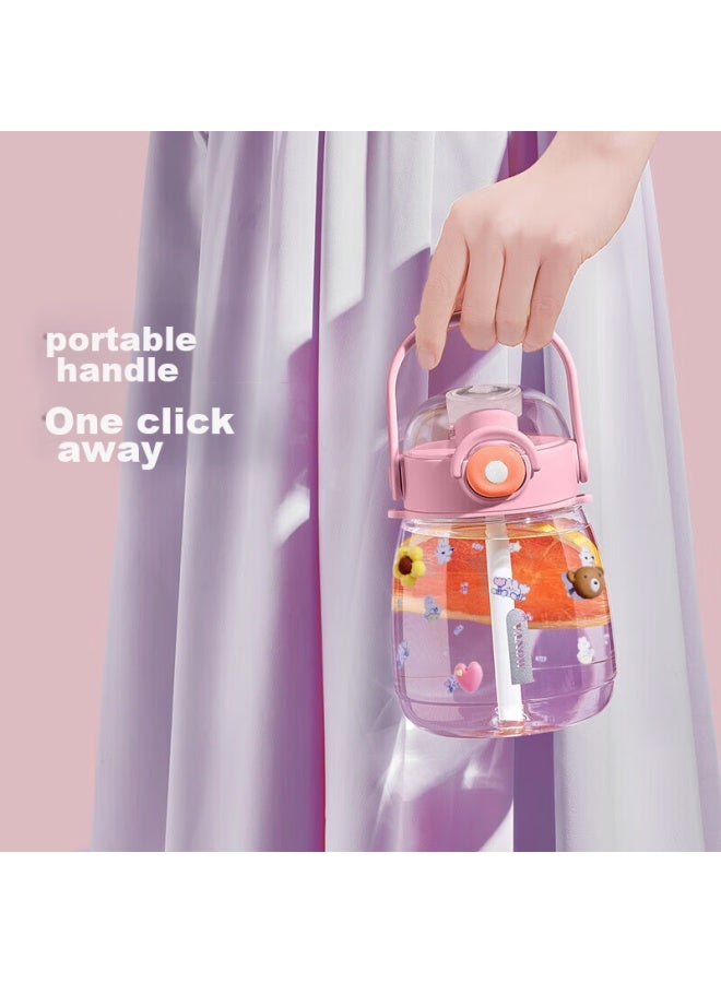 Vanow Large Capacity Water Bottle For Women, Stylish Straw Cup, Portable Sports Water Bottle For Children And Students, Plastic Cup - Image 4