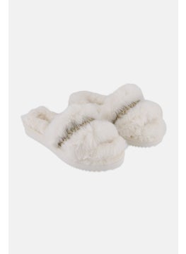 Michael Kors Women Medium Scarlett Slip On Slippers, White  - Image 1