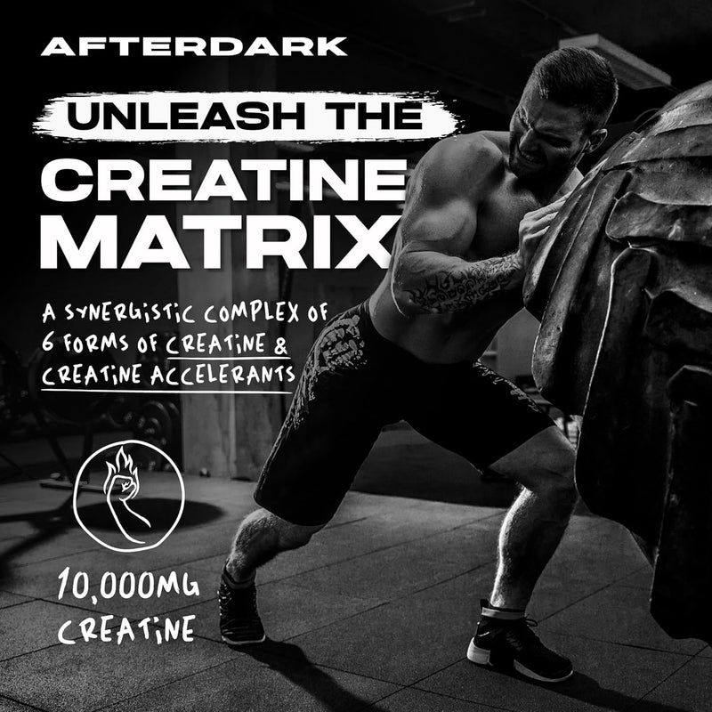 AFTERDARK مسحوق كرياتين مونوهيدرات كرياتين كريشن 10000 ملغ مزيج كرياتين يعزز القوة التحمل نمو العضلات معتمد من GMP صنع في الولايات المتحدة 21 حصة نكهة شيري إيطالية مثلجة - Image 2