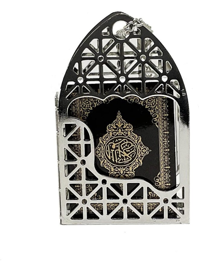 مرايا السيارة الخلفية الإسلامية الصغيرة تعليقات زينة القرآن رمضان عيد مسلم زينة السيارة تعليقة ديكور ملحقات داخلية فضي أسود - Image 4