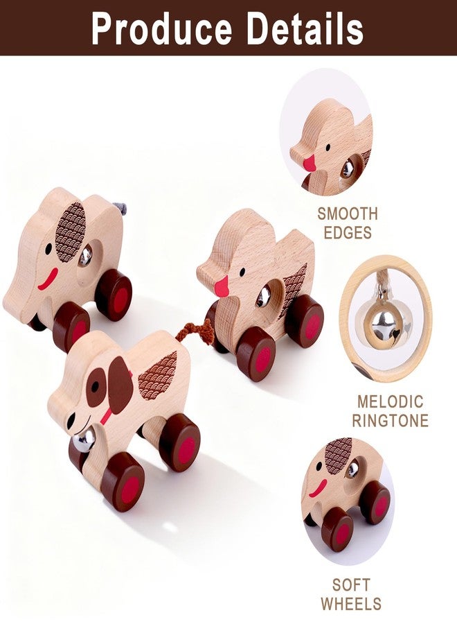 UDEAS Wooden Animal Rattle with Bell - Baby Toys 6-12 Months & Toddler Toys 1-3 Years | Montessori Sensory Shakers, Nursery Decor Gift Set (Dog, Duck, Elephant) - Image 4