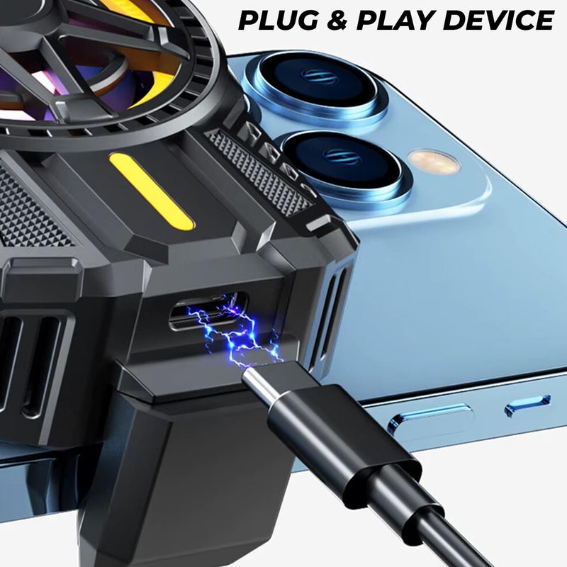 WRADER Phone Cooler for Gaming for Game Long Filming Mobile Gaming Fan Mobile Cooling Gadget (Black, ABS Body, SL01 Model) - Image 5
