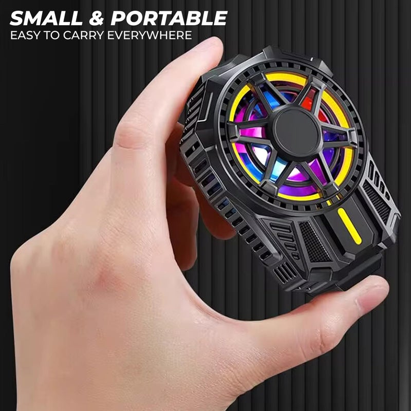 WRADER Phone Cooler for Gaming for Game Long Filming Mobile Gaming Fan Mobile Cooling Gadget (Black, ABS Body, SL01 Model) - Image 2